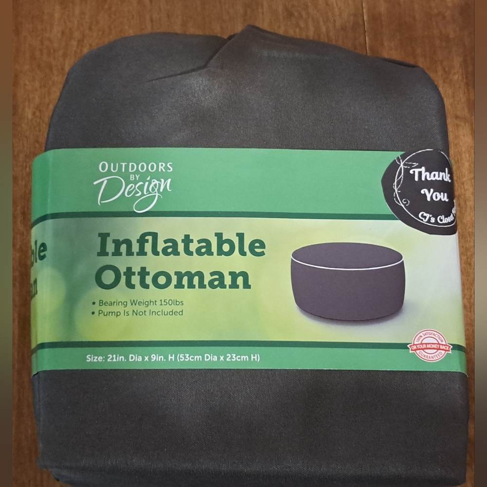 Gray Inflatable Ottoman